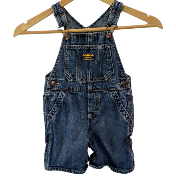 VTG Oshkosh Carpenter Denim Shortalls - 24M - Picture 1 of 6